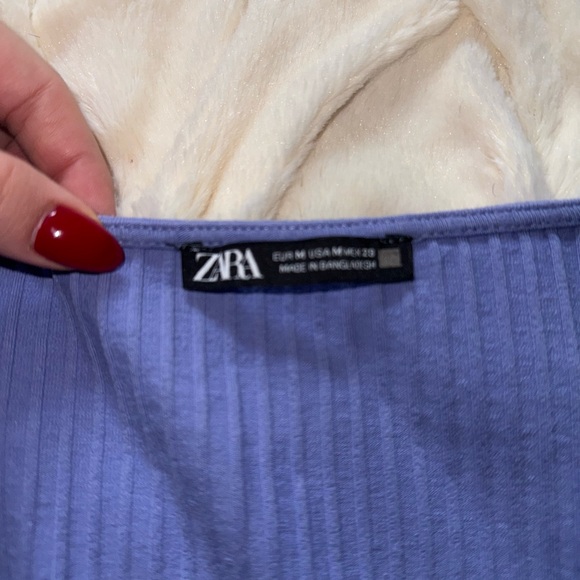 Zara Blue Ribbed Bodysuit - Picture 3 of 4